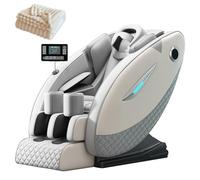 LFFTBK Fauteuil de Massage,avec Bluetooth et Chauffage Stretch Thaïlandais Massage Shiatsu du Corps Entier Fauteuil Inclinable(Gold)