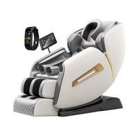 LFFTBK Fauteuil de Massage Complet, Gravité Zéro avec Piste SL Et Bluetooth Chauffage du Corps Entier Fauteuil de Massage Inclinable Y-12B(Bianco)