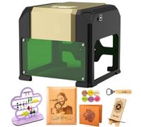 LFfwynog Graveur Laser 2 en 1, Machine de découpe de Bureau, Fibre Ultra HD, précision de 0,05 mm, Zone de Gravure 80 x 80 mm pour Bois, Vinyle, Cuir, Verre, Bricolage, création de Logo,A