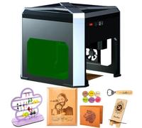 LFfwynog Graveur Laser 2 en 1, Machine de découpe de Bureau, Fibre Ultra HD, précision de 0,05 mm, Zone de Gravure 80 x 80 mm pour Bois, Vinyle, Cuir, Verre, Bricolage, création de Logo,B