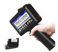 LFfwynog Imprimante à Jet d'encre Portable 4,3 Pouces, codeur à Jet d'encre Mobile, Modification Libre du Contenu, Utilisation pour Code-Barres QR, Date de Production UPC, Logo,Machine+Cartridge