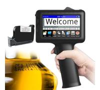 LFfwynog Imprimante à Jet d'encre Portable, codeur à Jet d'encre Mobile de 4,3 Pouces, modifiez Librement Le Contenu du Texte/Code QR/Code-Barres/Logo, etc.,Machine+Cartridge