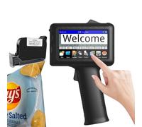 LFfwynog Imprimante Portable à Main 4,3 Pouces, imprimante à Jet d'encre Portable, Modification Libre du Contenu, Utilisation pour Code-Barres QR, Code UPC, Date de Production, Logo,Machine+Cartridge