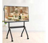 LFfwynog Support TV à roulettes Robuste, Support TV Mobile de 120 Pouces Maximum, Hauteur réglable avec roulettes, Roue Universelle silencieuse avec Frein 55~120in