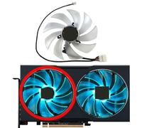 LFGOZSD Ventilateur de Remplacement pour Carte Graphique PowerColor Radeon RX7600 7600XT 7650 Hellhound FD10015H12D(Left Fan)