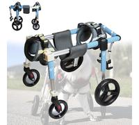 LFHWHKJ Fauteuil roulant 4 roues for chien, chariot réglable avec aide à la marche et à la mobilité, fauteuil roulant léger à quatre roues for animaux blessés, handicapés, paralysés ou souffrant de fa