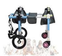 LFHWHKJ Fauteuil roulant 4 roues for chien, chariot réglable avec aide à la marche et à la mobilité, fauteuil roulant léger for animaux blessés, handicapés, paralysés ou souffrant de faiblesse des mem