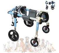 LFHWHKJ Fauteuil roulant 4 roues for chien, chariot réglable avec aide à la marche et à la mobilité, fauteuil roulant léger for animaux blessés, handicapés, paralysés ou souffrant de faiblesse des mem