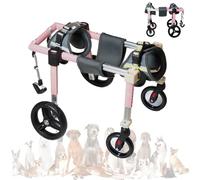 LFHWHKJ Fauteuil roulant 4 roues for chien, chariot réglable avec aide à la marche et à la mobilité, fauteuil roulant léger for animaux blessés, handicapés, paralysés ou souffrant de faiblesse des mem