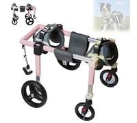 LFHWHKJ Fauteuil roulant 4 roues for chiens handicapés, chariots for chiens avec aide à la marche et à la mobilité, fauteuils roulants réglables et légers for chiens handicapés, attelle for pattes et