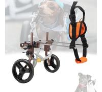 LFHWHKJ Fauteuil roulant à 2 roues for chiens, chariots légers et réglables avec roues, aide à la mobilité des membres arrière des animaux de compagnie for les petits et moyens chiens, attelle de jamb