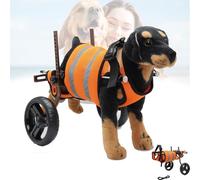 LFHWHKJ Fauteuil roulant for chien à 2 roues, réglable et léger, avec roulettes, aide à la mobilité des pattes arrières, attelle for pattes et soutien des hanches.(Brown,C)