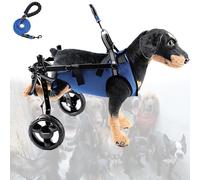 LFHWHKJ Fauteuil roulant for chien avec corde de traction, chariots for chiens avec pattes arrière réglables et légères, aide à la mobilité des membres postérieurs for animaux blessés, handicapés, par