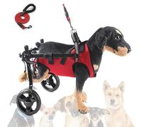 LFHWHKJ Fauteuil roulant for chien avec corde de traction for les pattes arrière, chariots for petits chiens avec aides à la mobilité réglables et légères for les pattes arrières handicapées, attelle