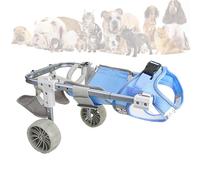 LFHWHKJ Fauteuil roulant for chien, chariot réglable à 2 ou 4 roues, déambulateur léger for chien handicapé, aide à la mobilité for les pattes arrières de l'animal(Blue(a),M)