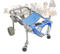 LFHWHKJ Fauteuil roulant for chien, chariot réglable à 2 ou 4 roues, déambulateur léger for chien handicapé, aide à la mobilité for les pattes arrières de l'animal(Blue(b),M)