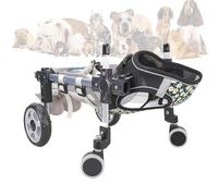 LFHWHKJ Fauteuil roulant for chien, chariot réglable à 2 ou 4 roues, déambulateur léger for chien handicapé, aide à la mobilité for les pattes arrières de l'animal(Black(b),M)