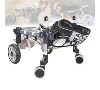 LFHWHKJ Fauteuil roulant réglable for chien for pattes arrière 2/4 roues, aides à la mobilité for la marche des membres arrière, chariots légers for chiens avec roues for pattes arrière handicapées, a