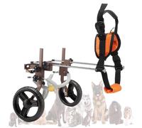 LFHWHKJ Fauteuil roulant réglable for chiens, chariot à deux roues, aide à la mobilité des membres postérieurs for animaux blessés, handicapés, paralysés ou faibles.(Brown,A)