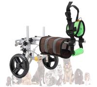 LFHWHKJ Fauteuil roulant réglable for chiens, chariot à deux roues, aide à la mobilité des membres postérieurs for animaux blessés, handicapés, paralysés ou faibles.(Gray,B)