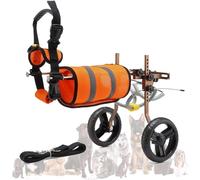 LFHWHKJ Fauteuil roulant réglable for chiens, chariot à deux roues, aide à la mobilité des membres postérieurs for animaux blessés, handicapés, paralysés ou faibles.(Brown,B)