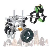 LFHWHKJ Fauteuil roulant réglable for chiens, chariot à deux roues, aide à la mobilité des membres postérieurs for animaux blessés, handicapés, paralysés ou faibles.(Gray,A)