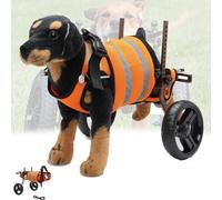 LFHWHKJ Fauteuil roulant réglable for chiens, chariot léger à 2 roues for petits et moyens chiens, aide à la mobilité des membres postérieurs for chiens, attelle for pattes et soutien des hanches(Brow