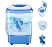 LFHWHKJ Mini lave-linge et sèche-linge portable, lave-chaussures avec vidange d'eau, lave-linge avec minuterie rotative for maison, dortoir, appartement, camping-car, voyage, extérieur(Blue)