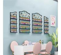 LFHWHKJ Présentoirs muraux en métal for vernis à ongles, 4 ensembles d'étagères murales à suspendre for nail art, organisateur de cosmétiques, de parfum de rouge à lèvres, étagères for huiles essentie