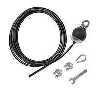 LFJ Câble de Gymnastique, Corde Fil d'acier de Remise en Forme DIY LAT Home Gym Poulie Câble Machine Musculation Cable (5 m Réglable)