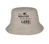 LFKVYZLC Chapeau bob vintage imprimé drapeau du Portugal pour homme et femme, casquette de pêcheur drôle chapeaux, Vintage I'm A Realtor Ask Me, Taille unique