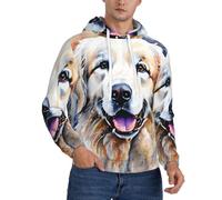 LFKVYZLC Sweat à capuche motif chien des Pyrénées pour homme, sweat à capuche aquarelle avec poches, multicolore, XXL