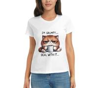 LFKVYZLC T-shirt humoristique pour femme avec citations sarcastiques en colère, design graphique, chemises élégantes, blanc, S
