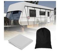LFLIFENG Housses pour Camping-Car Et Caravane Tissu Oxford 210D Bache Caravane Rangement Pliable, Facile à Nettoyer Filet Anti Grele Caravane,Grey-13m×3m