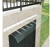 LFONDIGE Auvent de Porte extérieur, auvent de Porche, auvent de terrasse pour façade de Maison, abri Anti-Pluie Invisible pour fenêtre, auvent de Porte Transparent, auvent de Porte incurvé, autoporta