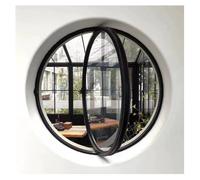 LFONDIGE Fenêtre Ronde rotative à 360°, axe Central, pour Hangar, Grenier, sous-Sol, Maison Mobile, fenêtre en Alliage d'aluminium, éclairage et Ventilation (Noir, 60 cm/23,62 po)