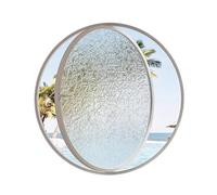 LFONDIGE Fenêtre Ronde rotative à axe Central avec poignée, fenêtre en Verre trempé, fenêtre d'observation pour Ventilation intérieure, Salon, Chambre, Salle de Bain (Blanc, 100 cm)