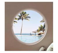 LFONDIGE Fenêtre Ronde rotative à axe Central, fenêtre de Hangar rotative à 360°, fenêtre de Maison Mobile en Alliage d'aluminium, fenêtre de Ventilation et de lumière (Blanc, 60 cm/23,62 po)