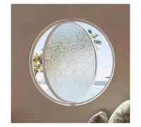 LFONDIGE Hublot Rond Rotatif à 360° avec Cadre en Alliage d'aluminium et Verre trempé pour Une Meilleure intimité et Un Meilleur contrôle de la lumière (Verre ondulé Blanc, 60 cm)