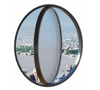 LFONDIGE Hublot Rond Rotatif à 360° avec Cadre en Alliage d'aluminium et Verre trempé pour Une Meilleure intimité et Un Meilleur contrôle de la lumière (Verre Changhong Noir, 60 cm)