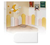 LFONDIGE Lot de 6 Panneaux muraux 3D Anti-Collision pour Chambre d'enfant, Autocollants muraux imperméables et Antichoc pour tête de lit (Blanc, 30 x 50 cm)