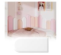 LFONDIGE Panneaux muraux 3D Autocollants Anti-Collision pour Enfants, Protection Murale rembourrée, décoration Tatami pour tête de lit (Blanc, 30 x 60 cm, 4 pièces)
