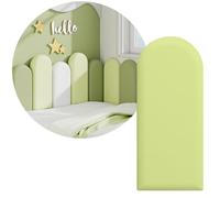 LFONDIGE Rembourrage Mural Anti-Collision pour Enfants, Panneaux muraux décoratifs 3D Autocollants, tête de lit rembourrée, Panneau de Protection Tatami (Vert Clair, 20 cm x 40 cm, 4 pièces)