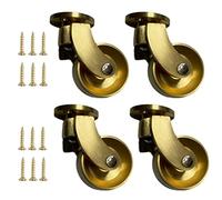 LFONDIGE roulettes pivotantes en Laiton Massif, roulettes de Meuble dorées Vintage Antiques, roulettes à Plaque avec vis, Rotation à 360°, Charge 150 kg, Remplacement pour Meubles, canapé, Chaise, AR