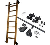 LFONDIGE Système de Rails coulissants télescopiques Noirs pour bibliothèque Mobile, de 1 m à 6 m (échelles Non incluses), Accessoires pour étagères domestiques et entrepôts (kit de Rails de 600 cm).