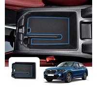 LFOTPP Accoudoir Boîte de Rangement Pour BM-W X3 G01/ X4 G02, Plateau de Rangement avec Tapis Antidérapant de la Console Console de Voiture, X3 G01 Accessoies Boîte de Rangement (Bleu)