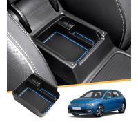 LFOTPP Boîte de rangement pour console centrale Compatible avec V W Golf 8 MK8 8.5, Golf 8 8.5 Accoudoir Boîte à gants Organisateur Plateau avec tapis antidérapant Accessoire (Bleu)