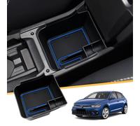 LFOTPP Compatible avec V-W Polo MK6 AW GTI Boîte de rangement pour voiture, boîte à gants, organisateur pour console centrale, plateau organisateur, accessoires d'origine Polo MK6 (Bleu)