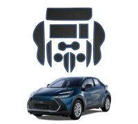 LFOTPP Lot de tapis en caoutchouc antidérapants compatibles avec Toyota C-HR Hybrid 2024 2025 2026, console centrale, porte-gobelet, anti-poussière, antidérapant, tapis CHR II à partir de AX20