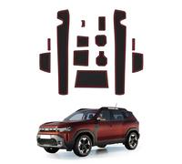 LFOTPP Tapis antidérapants pour Dacia Duster 3 III 2024 2025, tapis de boîte de rangement pour console centrale, tapis de porte-gobelet, tapis antidérapant pour fente de portière Duster P1310 (Rouge)